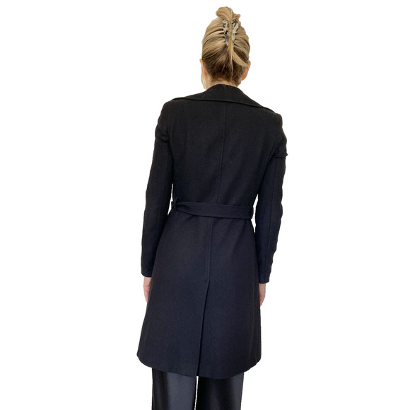 THE ROW Cashmere Belted Wrap Coat Black Sz 0 Quiet Luxury Designer USA - Picture 3 of 16